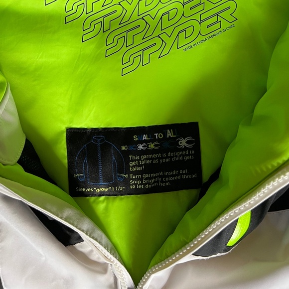 Black and White Spider ski Jacket with Neon Accents - Picture 7 of 7
